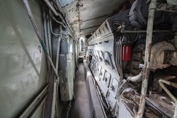 Inside the engine room of a diesel locomotive
