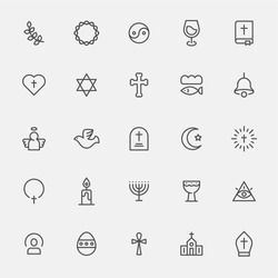 Various religious icons vector illustration flat design