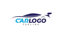 car silhouette concept logo design. car garage vector illustration.