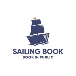 sailing book, wave, ocean, library logo inspiration