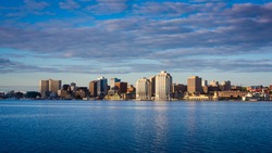 View of downtown Halifax from Dartmouth with the waterfront and the Purdy's Wharf. Halifax, Nova Scotia, Canada.