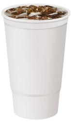 32oz plastic fountain cup with soda