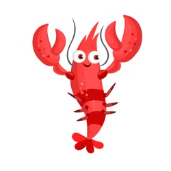 Red Lobster funny character vector