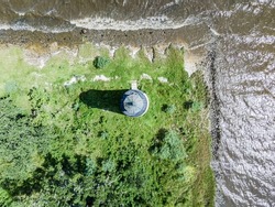 Tchefuncte River Lighthouse Birdseye shot from above