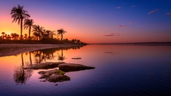 Sunset on Lake Qarun, Fayoum, Egypt