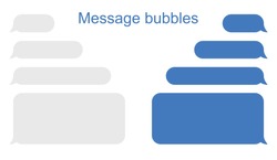 Message bubbles icons. Design for chat. Vector message tablog. Vectone graphics on a white background in a flat style for web sites and advertising big boards