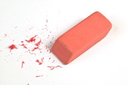 Pencil eraser and eraser leftovers