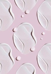 pattern cosmetic smears cream texture on pastel pink background