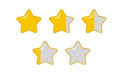 various shapes of stars to show scores. Star rating set Free Vector. Suitable for game design element for gamers ranking.