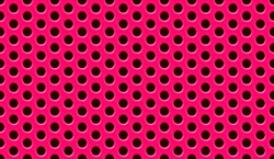 seamless pattern of pink perforated metal plate sheet panel