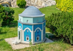 Bursa Green Tomb (Turkish: Yeşil Türbe) in Miniaturk Park of Istanbul, Turkey.