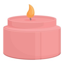 Romance candle icon cartoon vector. Aroma footcare. Wax lamp