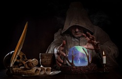 Medieval fortune teller and sorcerer 