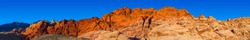 Panoramic View of Calico Hill of Red Rock Canyon in the Desert Near Las Vegas, Nevada at Sunset
