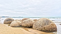 Moeraki Boulders on the beach - South Island - New Zealand