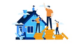 hard work manage finances save for future investment to buy a house vector illustration concept template background can be use for presentation web banner UI UX landing page