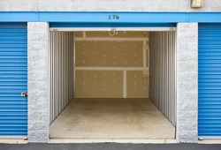Storage: Empty Storage Unit With Door Open