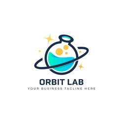 Creative  Orbit Labor Lab abstract logo design template Vector illustration