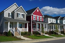 Red and Gray Row Houses