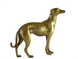 Bronze Greyhound on white background