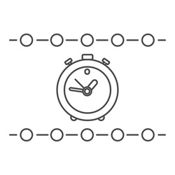 Time line icon. Alarm clock. Outline thin line illustration.