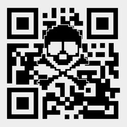 QR code with skull and crossbones. QR code scam concept. Flat style illustration. Isolated on white background