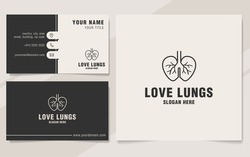 Love lungs logo template on monogram style