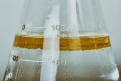 Oil in water emulsions, Oil mixing in liquid phase, Science laboratory, Chemical substance in cylinder, Medical formulating and cosmetic research.