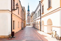 Historical town hall square in Zamosc City, Poland, from the UNESCO list.