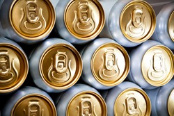 metal  beer cans background