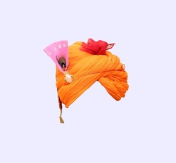 royal rajput safa selective focus wedding turban in rajasthan in india