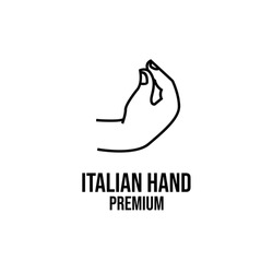 italian pinecone hand gesture line logo icon design vector illustration