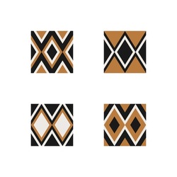 Random ethnic shapes in African style. Modern square design elements for print, pattern and decor. Geometric  elements for your project.