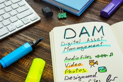 Marks about DAM digital asset management in the note.