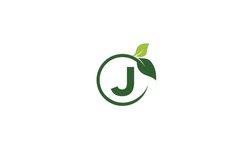 J herbal logo design inspiration. Vector letter template design for brand.