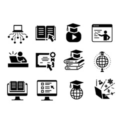 A set of educational icons