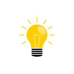 The light bulb is full of ideas for analytical and creative thinking. Energy concept elements symbol. Vector illustration isolated.