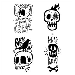 Hand Drawn Skull Sticker