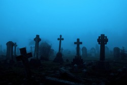 fog cemetery graveyard