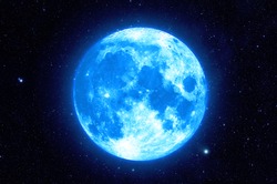 Blue Moon - Elements of this Image Furnished by NASA