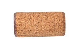 Wine beige cork for winery isolated on the white background