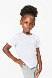 Black girl wearing white t shirt