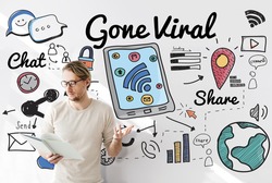 Gone Viral Cyber MultiMedia Internet Technology Concept
