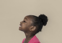 Young african descent kid profile portrait