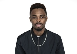 Young black guy with a straight face portrait