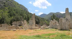 old ruines in ancient Olympos city in Turkey