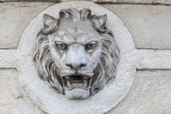 Lion head building exterior wall sculpture decoration
