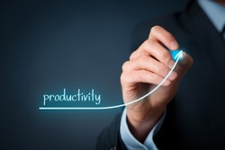 Manager (businessman, coach, leadership) plan to increase company productivity.