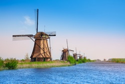 Kinderdijk windmills and canal