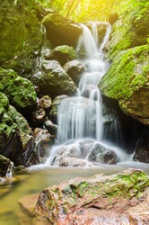 San Ngorn Waterfall, the beautiful waterfall in deep forest at Khao Yai National Park, Thailand
